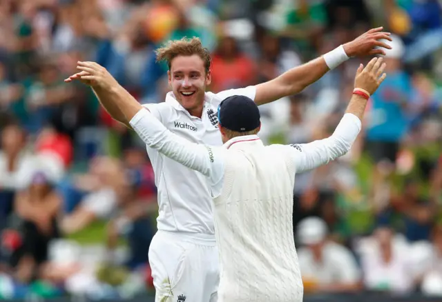 Stuart Broad celebrates