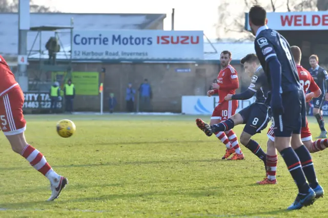 Ian McShane scores for Ross County against Aberdeen