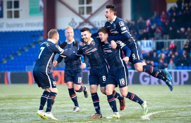 Ross County players celebrating