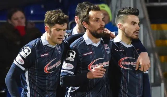 Ross County players celebrating