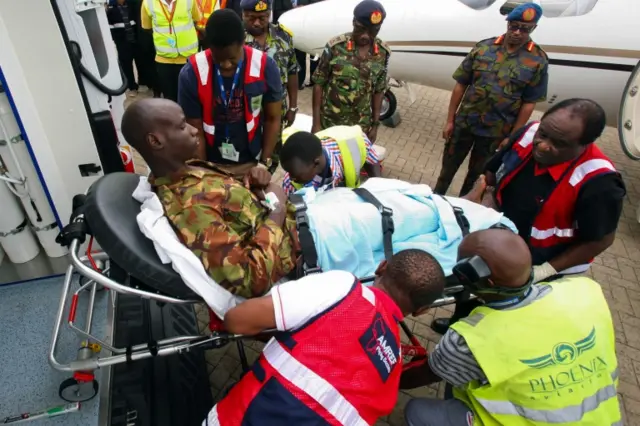 Injured kenyan soldiers