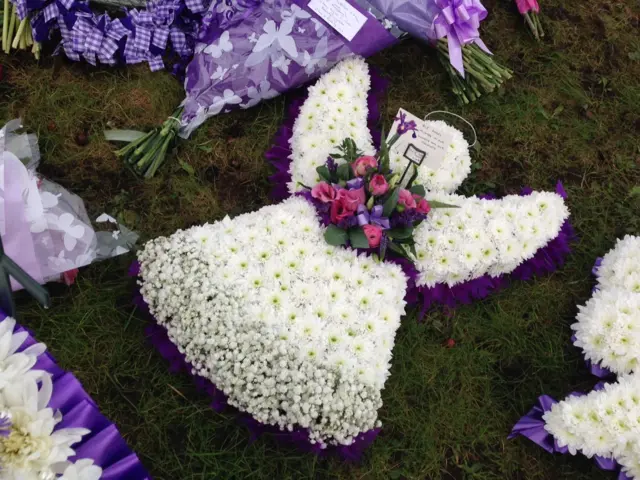 Floral tribute at funeral