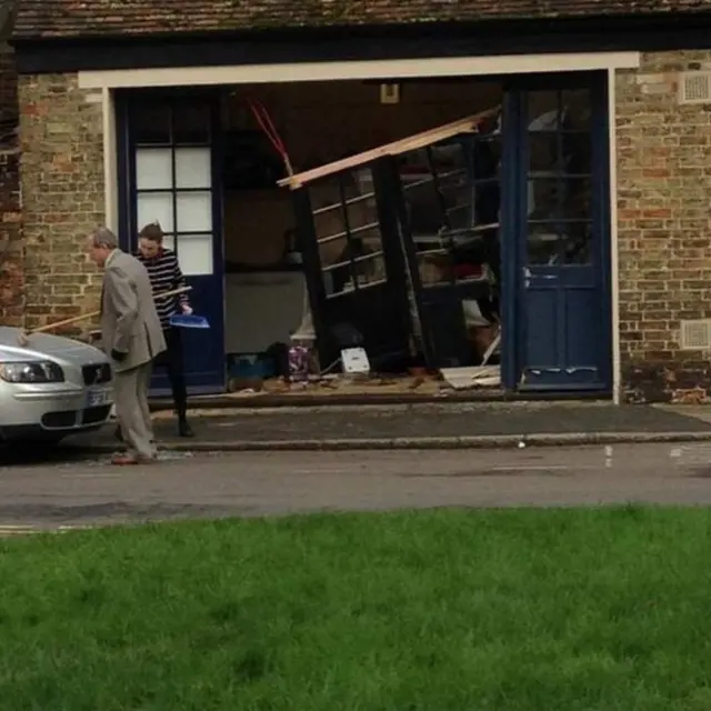 Crash at Old Fire Engine House in Ely