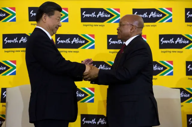 Xi Jinping and Jacob Zuma