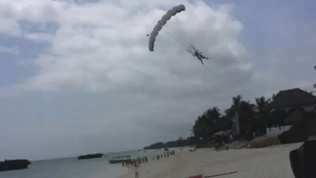 Kenya parachutist landing