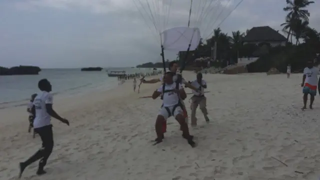 Kenya parachutist landing