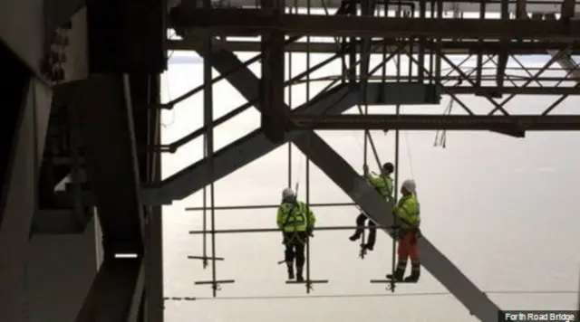 Engineers working on the bridge