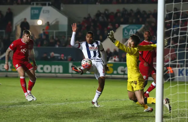 Salomon Rondon scores for West Brom