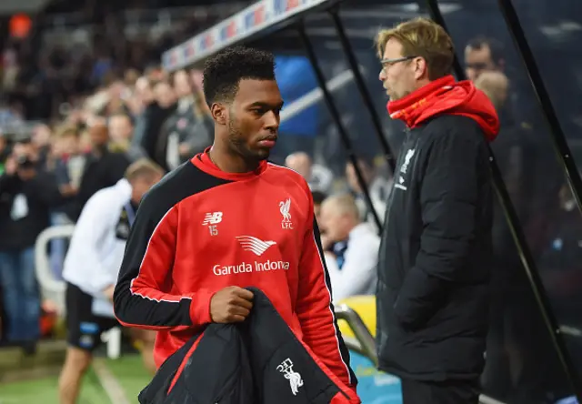 Liverpool striker Daniel Sturridge (left) and manager Jurgen Klopp