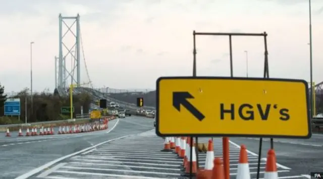 Forth Road Bridge HGV route