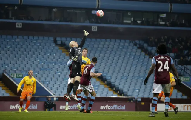 Aston Villa goalkeeper Brad Guzan