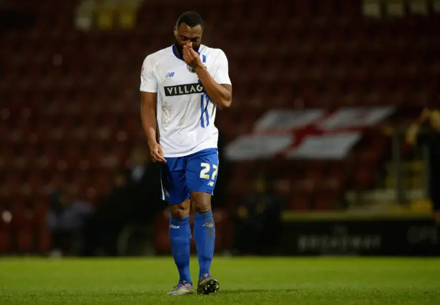 Nathan Cameron is sent off for Bury