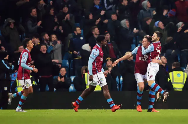 Aston Villa celebrate