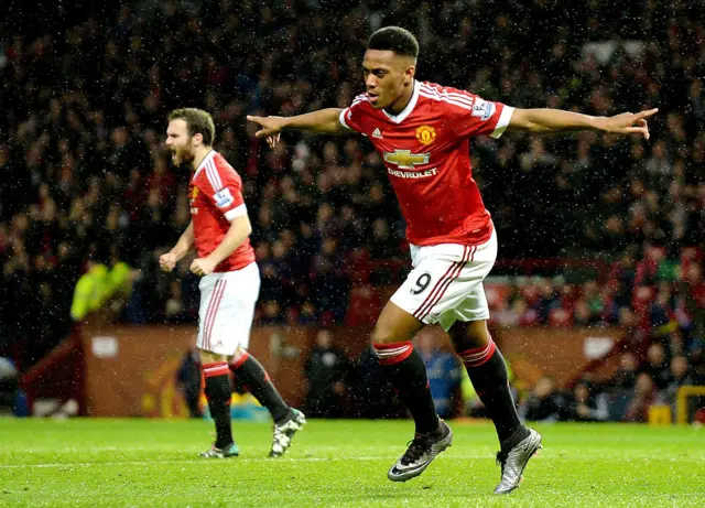 Anthony Martial celebrates