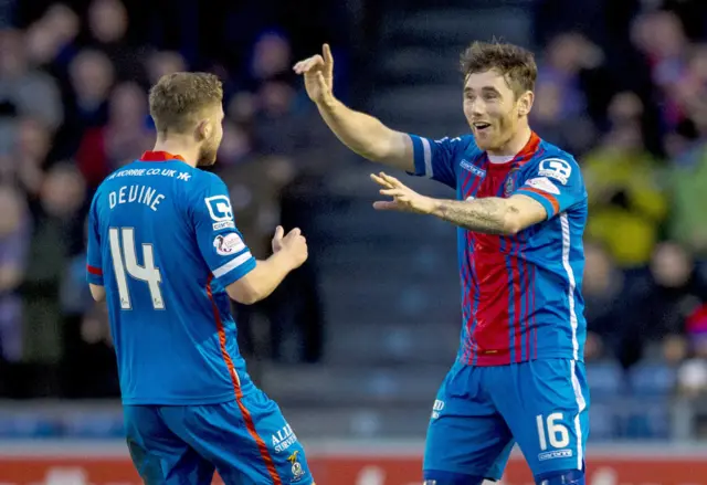 Inverness players celebrating