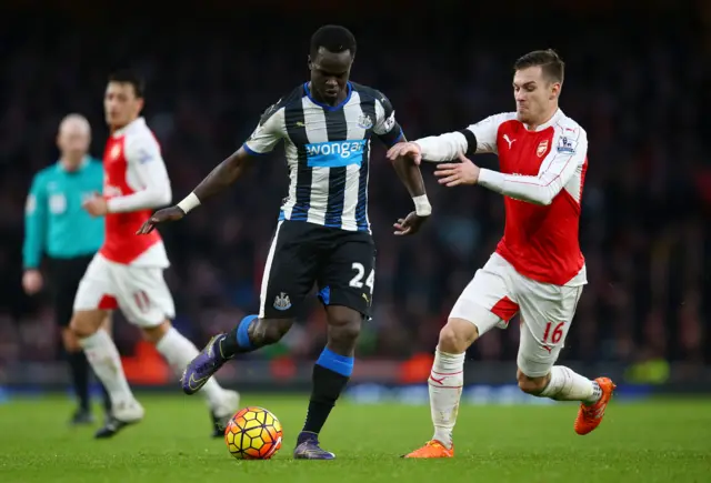 Cheik Ismael Tiote and Aaron Ramsey