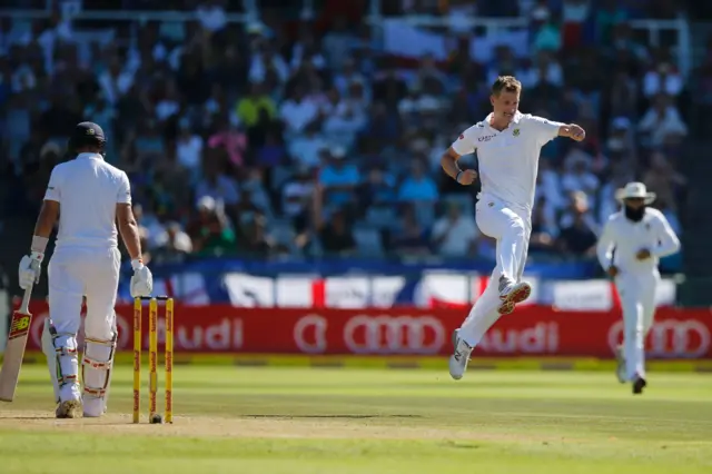 Chris Morris celebrates