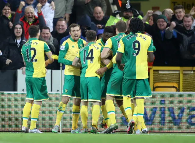 Norwich City celebrate goal