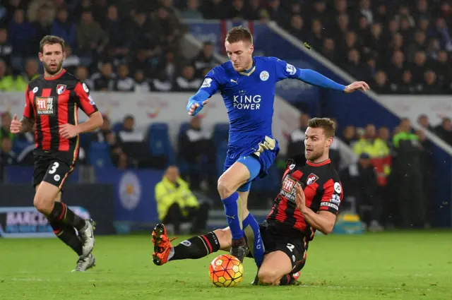 Jamie Vardy is fouled