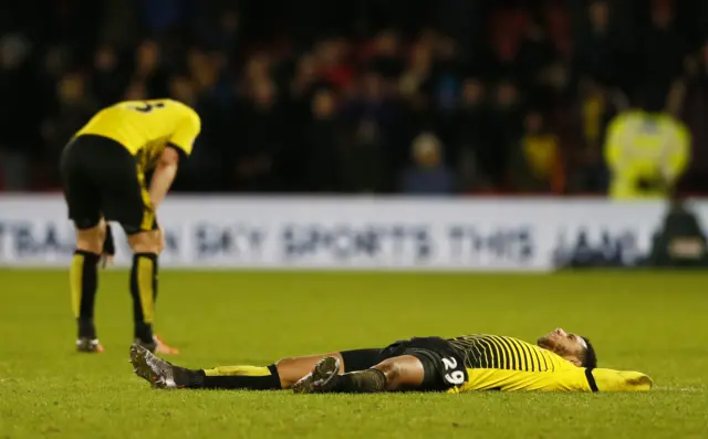 Watford players look dejected