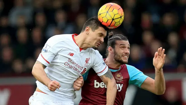 Dejan Lovren and Andy Carroll