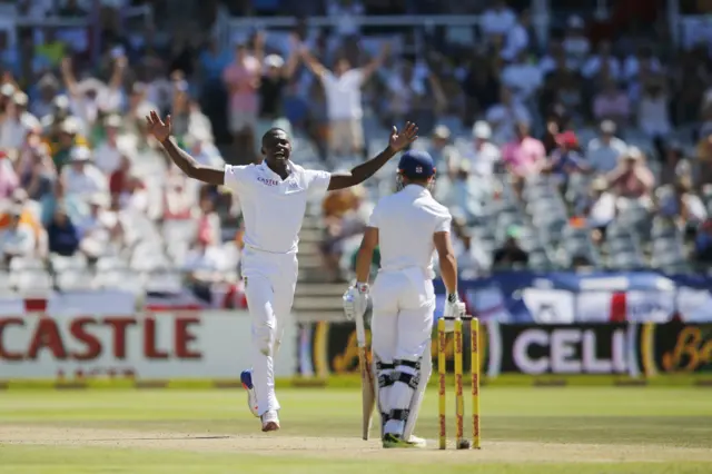 Kagiso Rabada celebrates