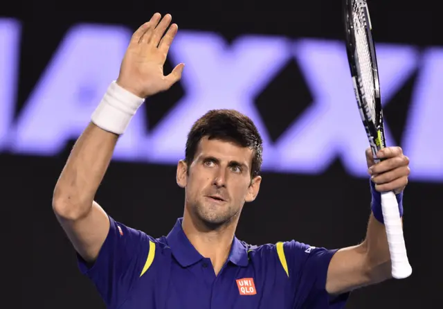 Novak Djokovic celebrates