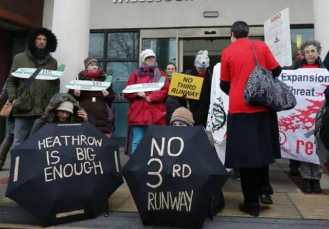 Protesters outside the court earlier this week