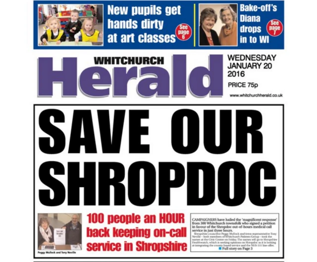 Whitchurch Herald front page