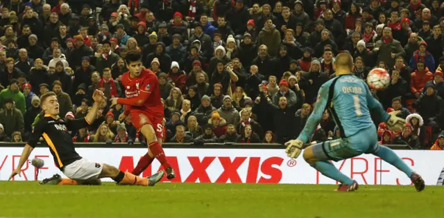 Joao Carlos Teixeira scores Liverpool's third