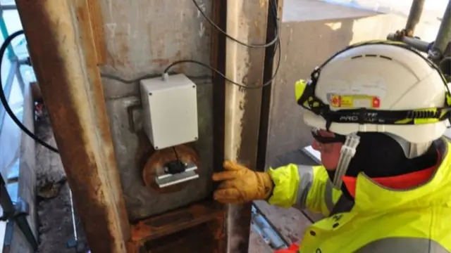 Engineer working on bridge