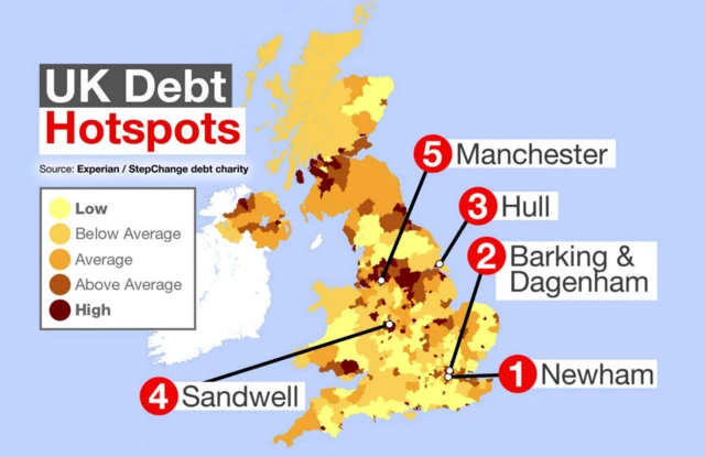 UK debt hotspots