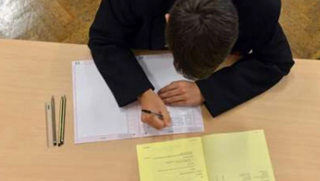 Pupil sitting exam