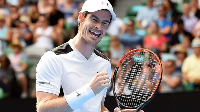 Andy Murray during his victory over Sam Groth