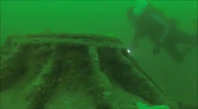 A diver near the wreck of the U-Boat