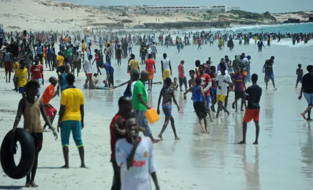 Lido beach in Somalia in 2014