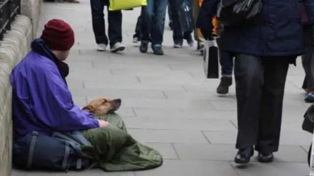 Homeless person on the street