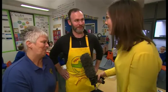 Glynn Purnell, his mother Patricia and Midlands Today's Elizabeth Glinka