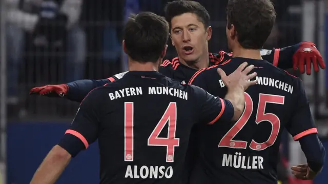 Robert Lewandowski celebrates