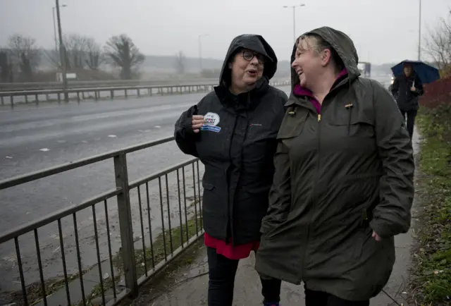 Jo walking and talking