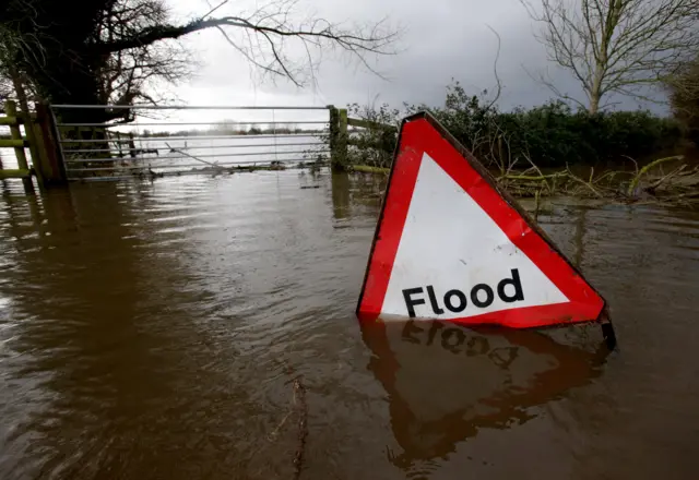 Flooded farm land