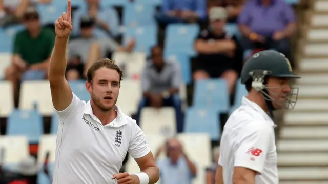 Stuart Broad celebrates