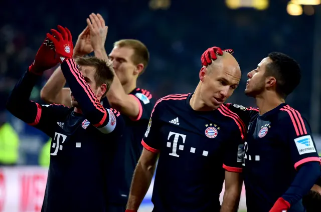 Bayern Munich players at full-time