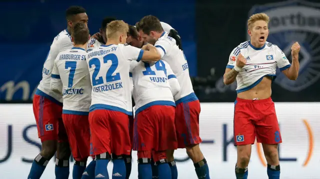 Hamburg players celebrate