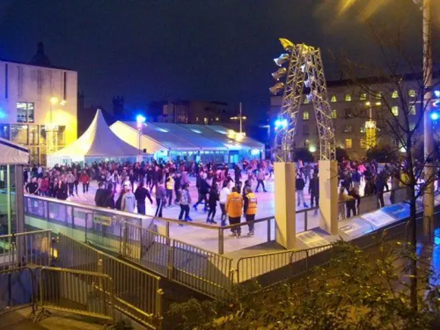 Ice skating rink in Millennium Square