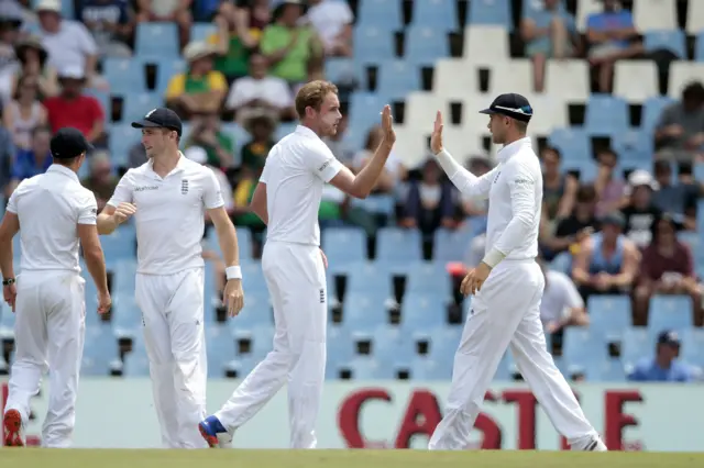 Stuart Broad celebrates