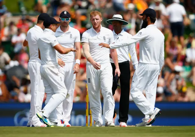 Ben Stokes celebrates wicket