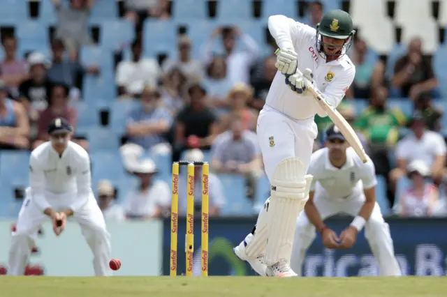 Quinton de Kock plays a shot