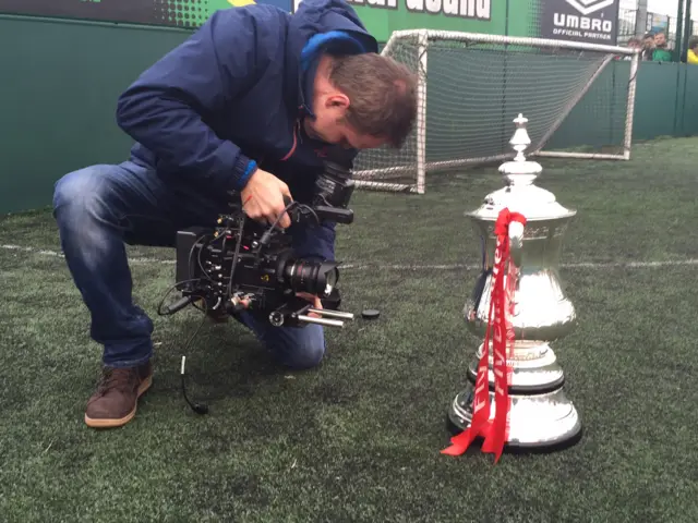 Camera operator filming the FA cup