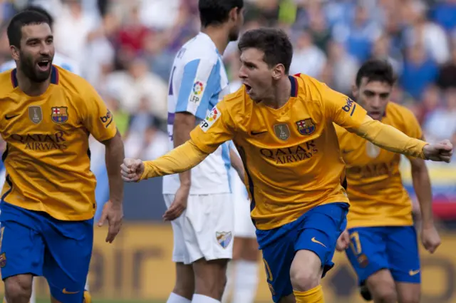 Lionel Messi celebrates